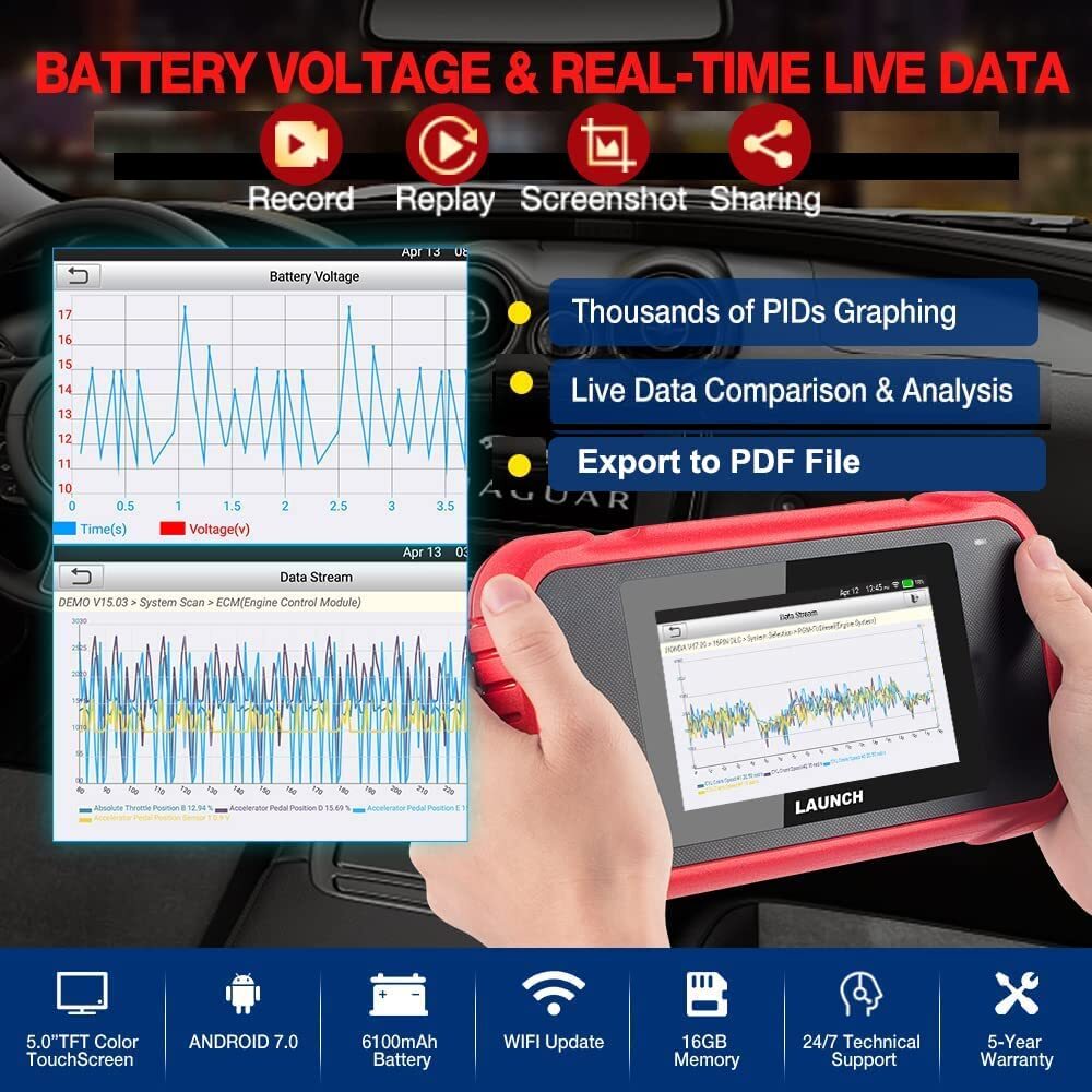 LAUNCH CRP123E OBD2 Scanner ABS SRS Code Reader Check Engine Car Diagnostic Tool