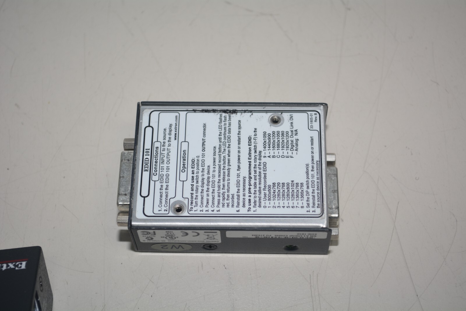 Lot 4x Extron EDID 101D DVI Emulator Minder Input Emulator EDID 101 #W3291