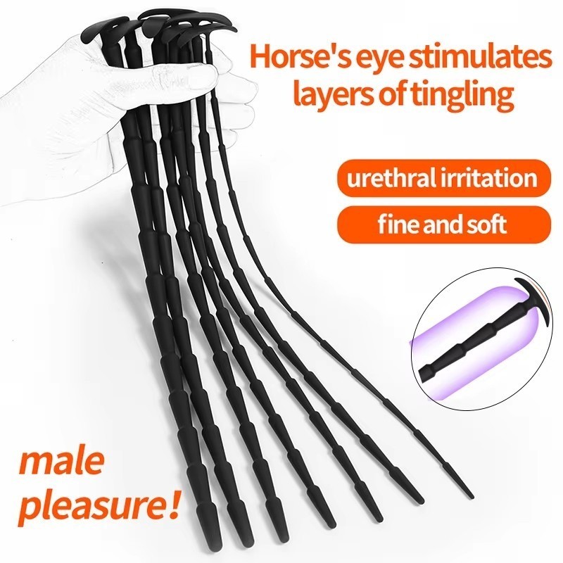 Long Dilator Urethral Sounding Penis Plug Bead Dilator Silicone Stretcher Male