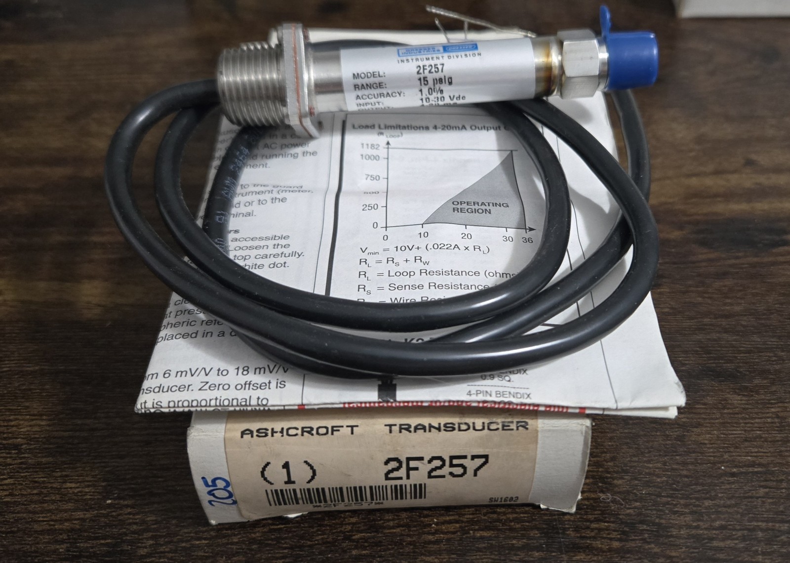 NEW ASHCROFT 2F257 PRESSURE SWITCH  TRANSDUCER