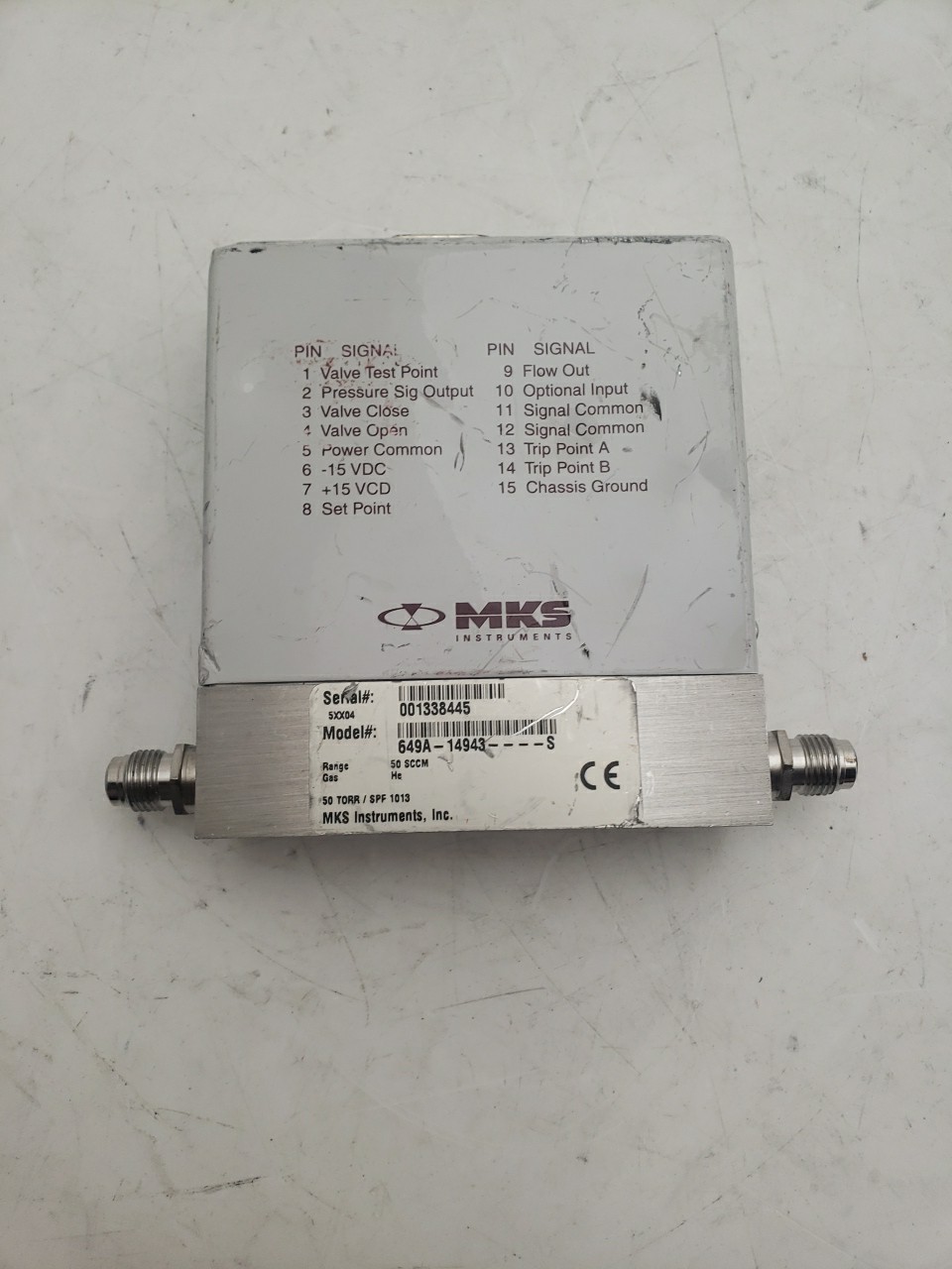 MKS Type 649 Flow Controller He 50 SCCM