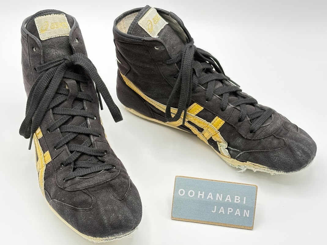 ASICS EX-EO Old model Wrestling Boxing shoes TWR900 US 8 26.0cm Black Gold USED