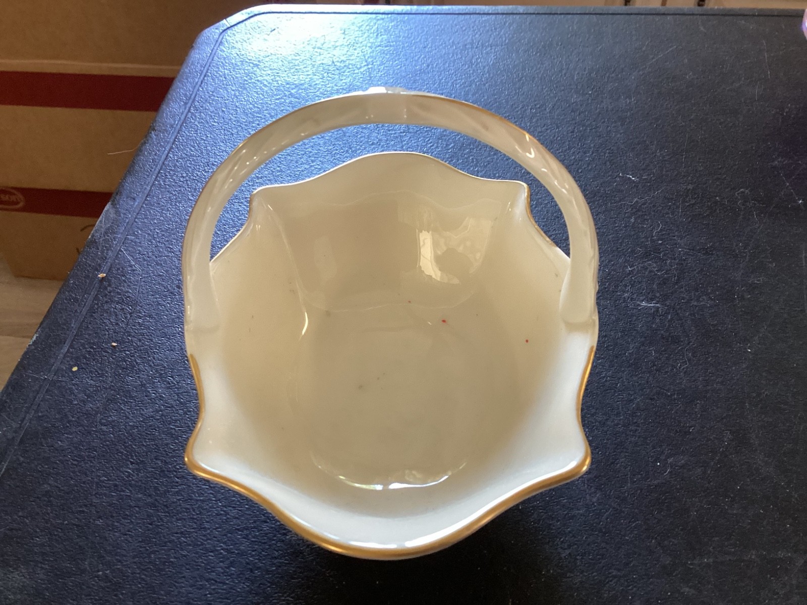 Lenox Oval Shaped Gold Trim China Basket