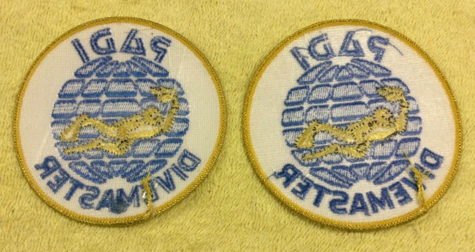 PADI DIVEMASTER SCUBA PATCHES - 2 PATCHES TOTAL -