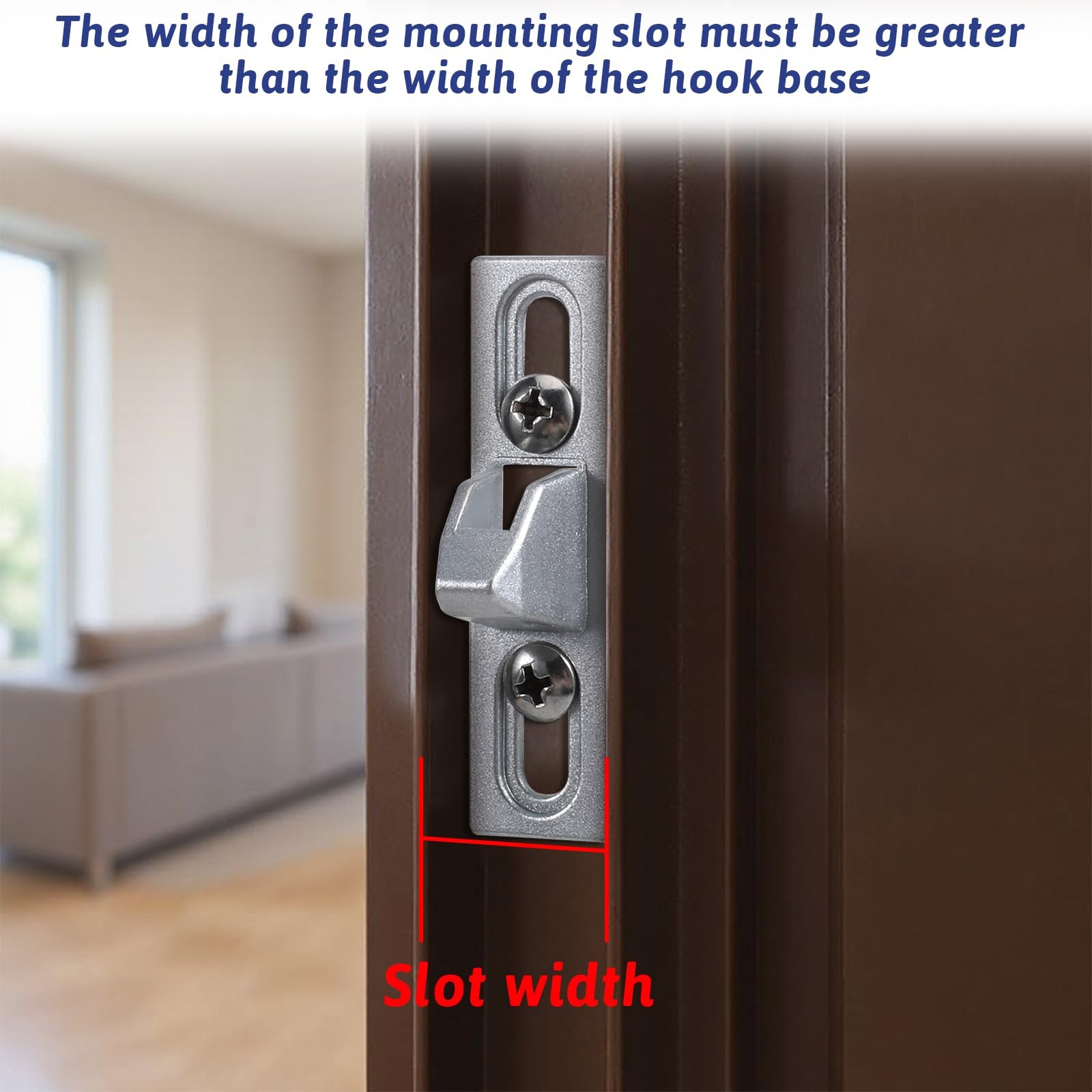 2 Pcs Sliding Door Keeper Glass Lock Retainer with mounting Silver