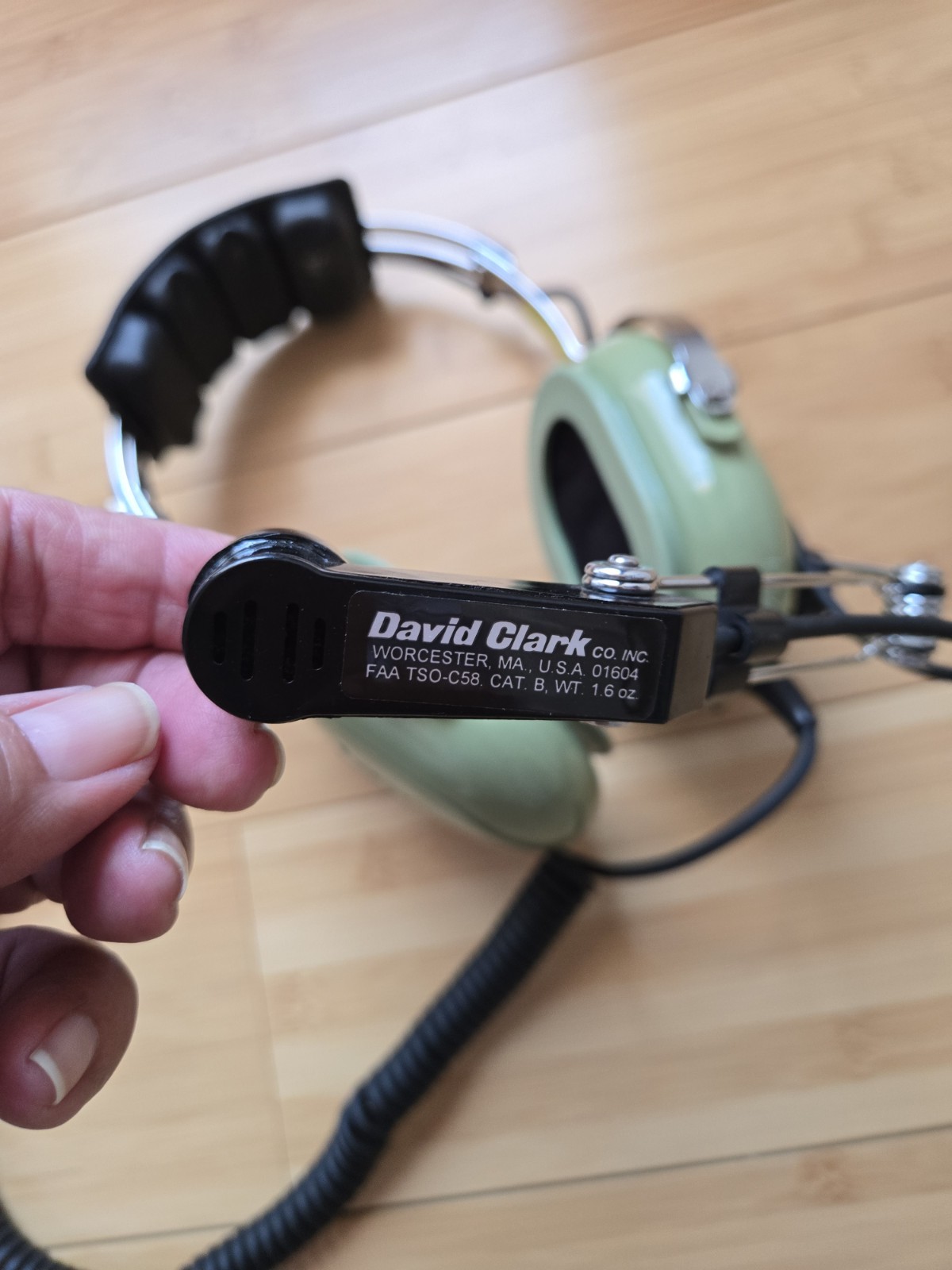 David Clark H10-36 Headset With Attached Mic Not Tested