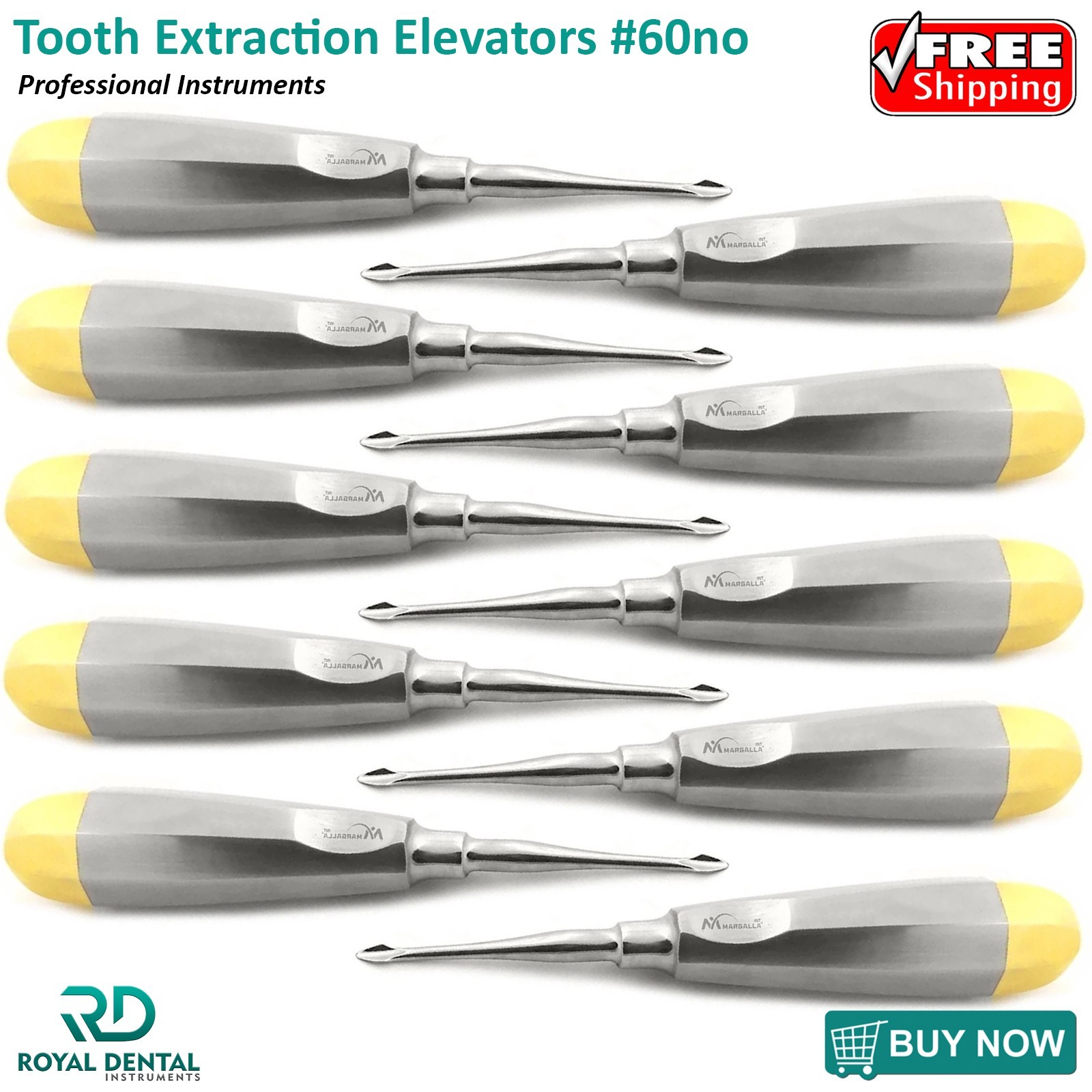Dental Tooth Extraction Surgery Straight Spade Concave Root Tip Elevator #60 CE
