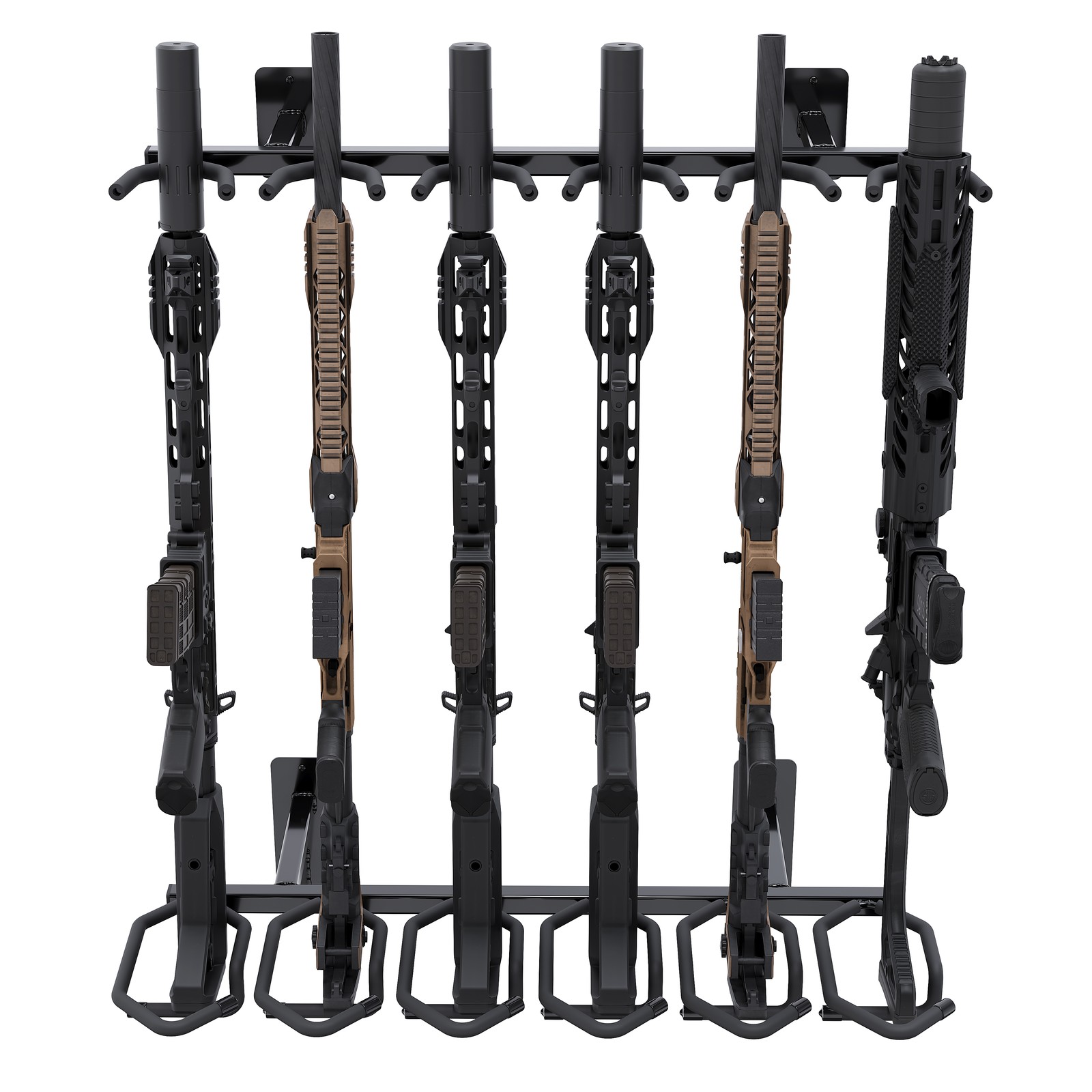 Black Vertical Carbine Hanger Shotgun Hook 6 Rack Wall Mount Display New