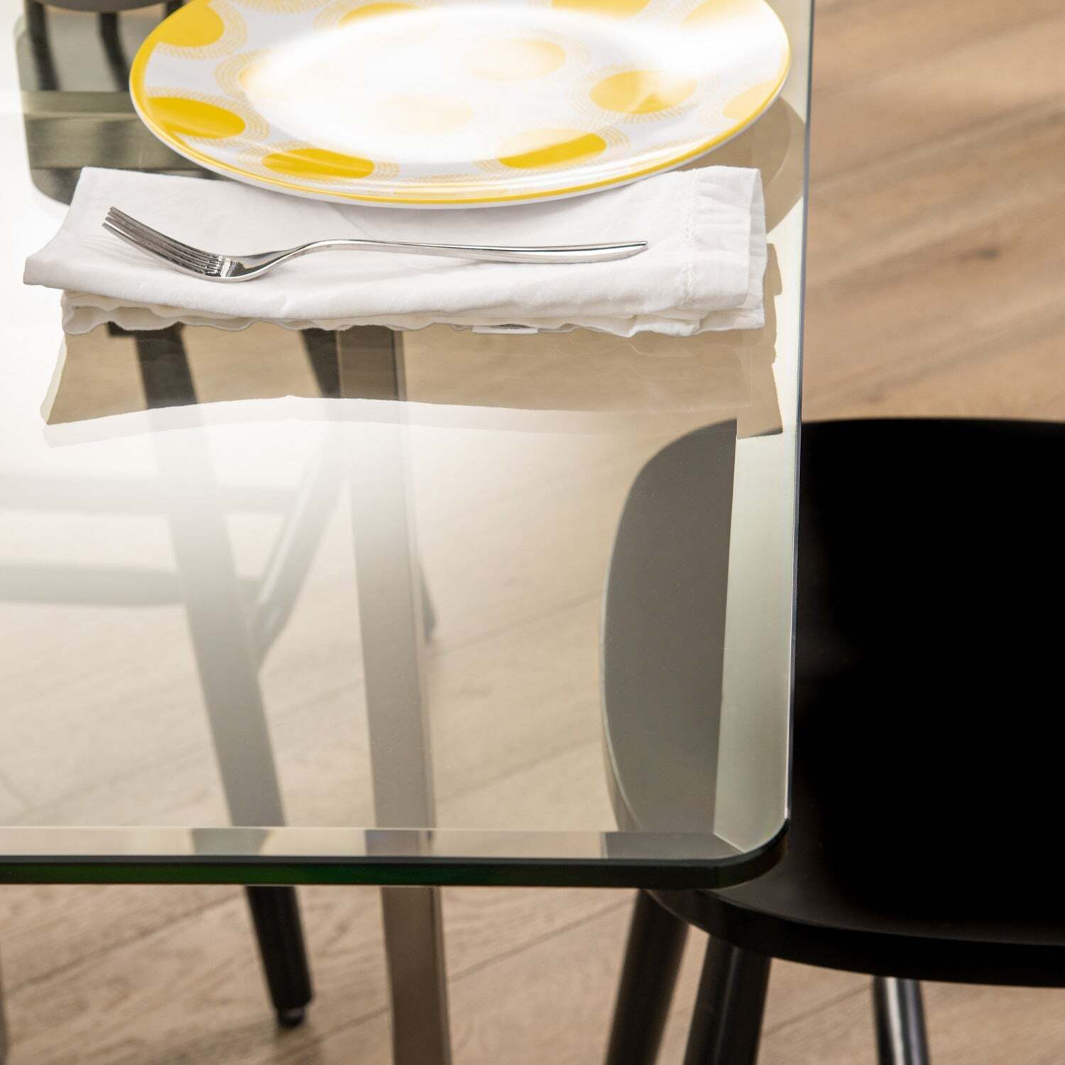 29" Square Clear Tempered Glass Table Top 3/8" Thick - Flat Polish Edge