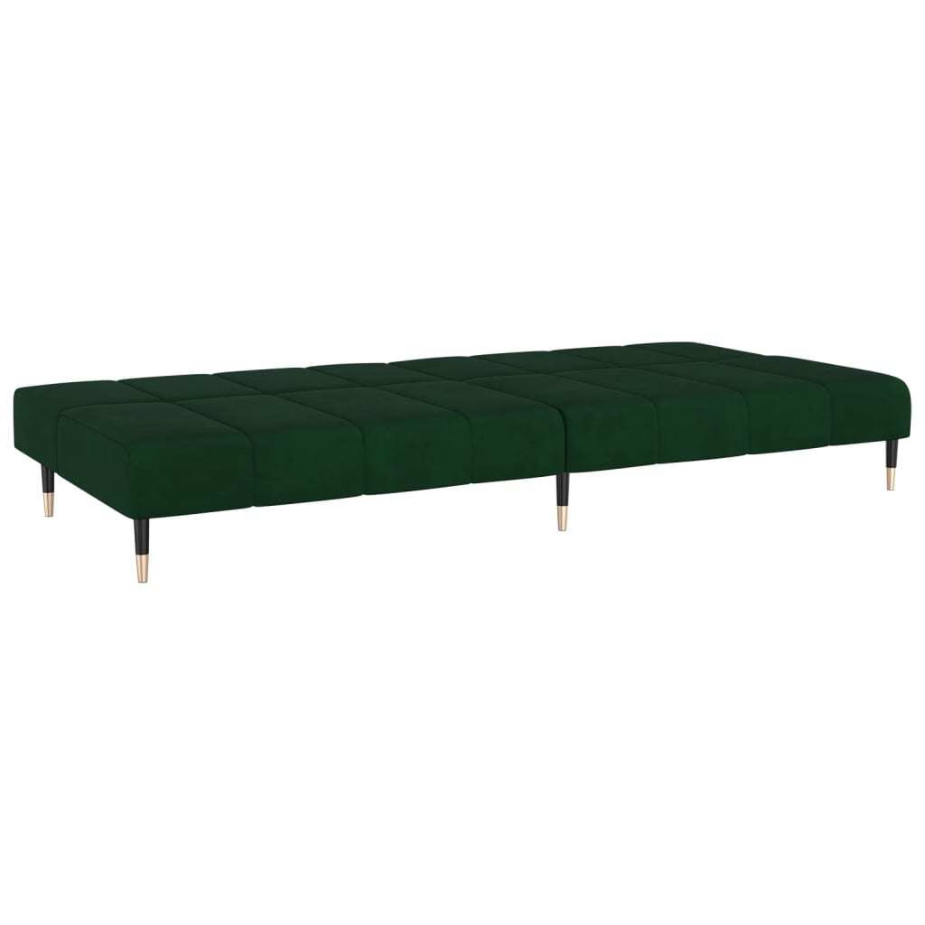 Sofa Bed Dark Green Velvet, Wood, Metal Standard