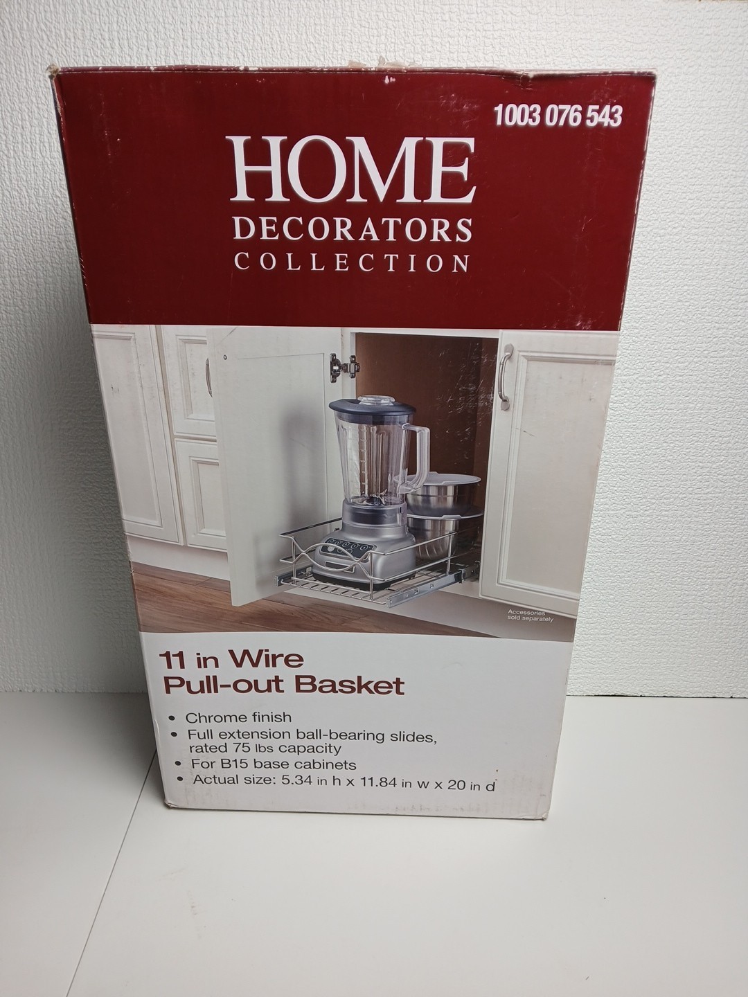 HOME DECORATORS COLLECTION 1003 076 543 11" CHROME Wire Pull-Out Basket