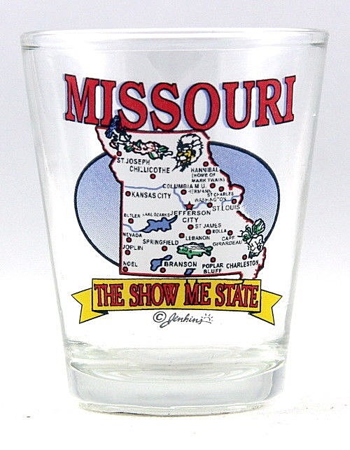 MISSOURI STATE ELEMENTS MAP SHOT GLASS SHOTGLASS