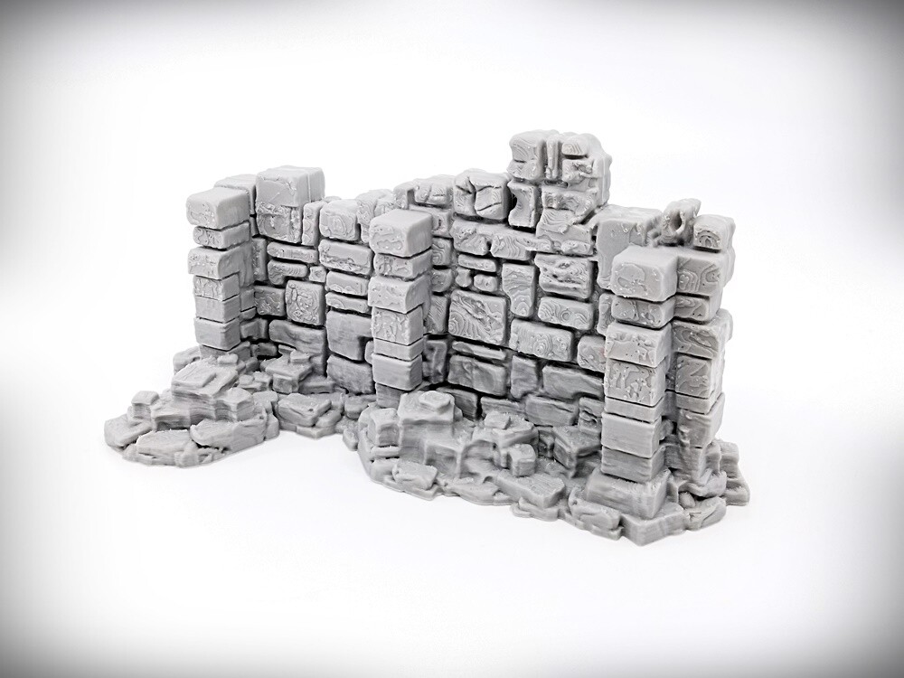 Ancient Ruins Terrain - Basic Wall "A" (Large) - Tabletop Wargaming RPG terrain