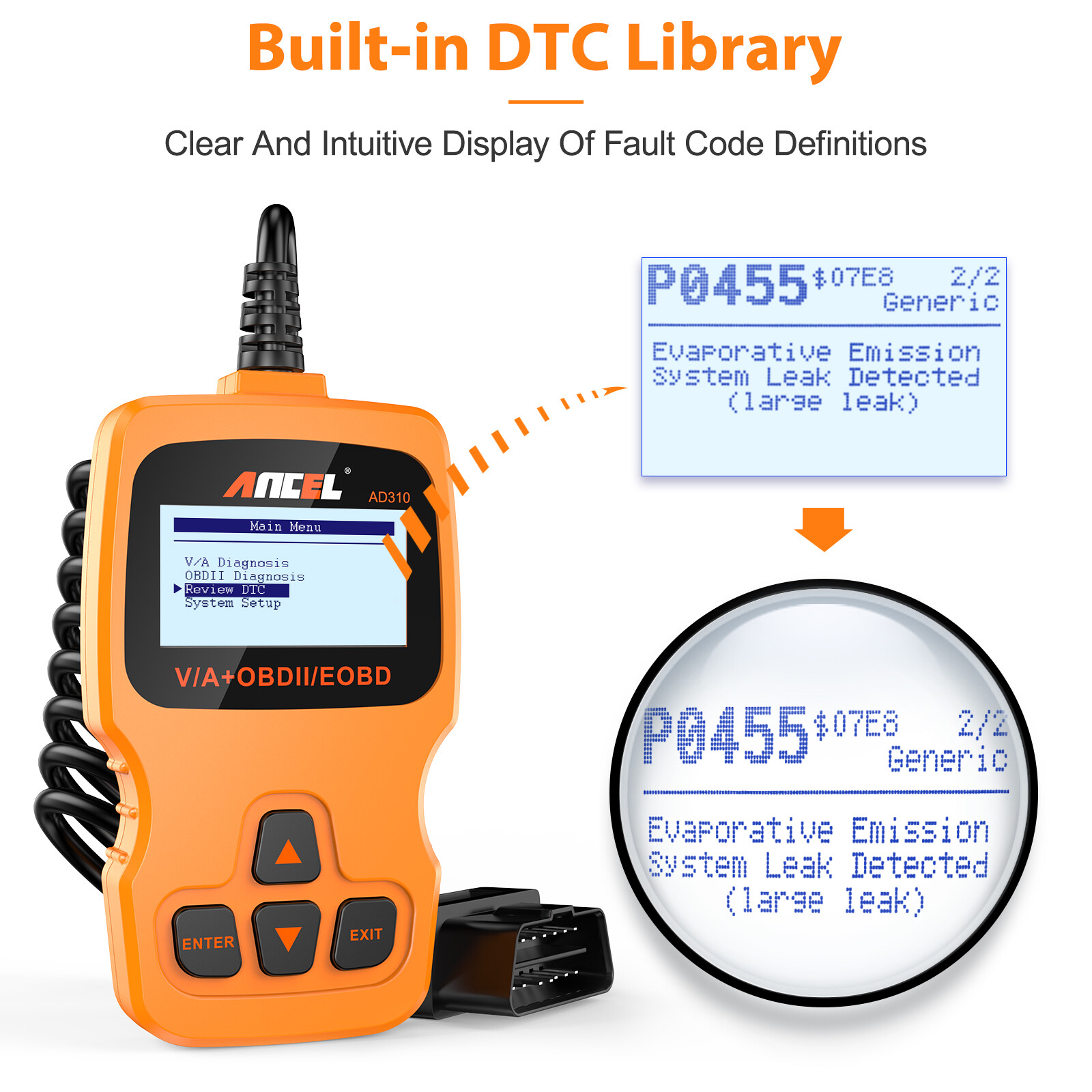 Ancel AD310 OBD2 Scanner Auto Car Code Reader Check Engine Fault Diagnostic Tool