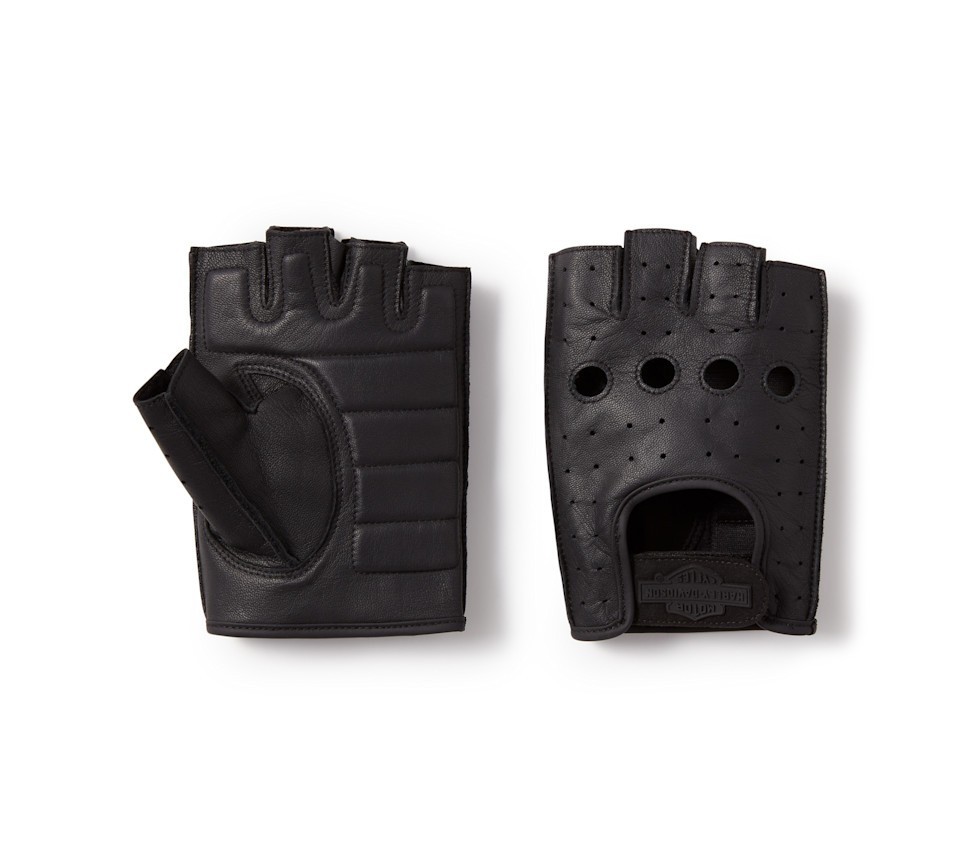 Harley-Davidson H-D Fingerless Leather Motorcycle Riding Gloves 98116-25vm