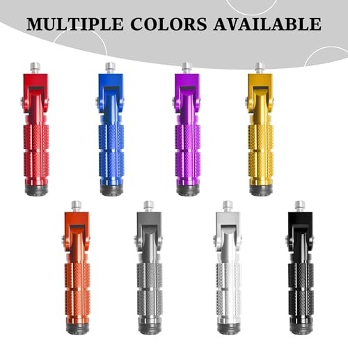 Motorcycle M8 Foot Pegs 90 Degree Foldable Bike Pegs CNC Anti Type B Orange