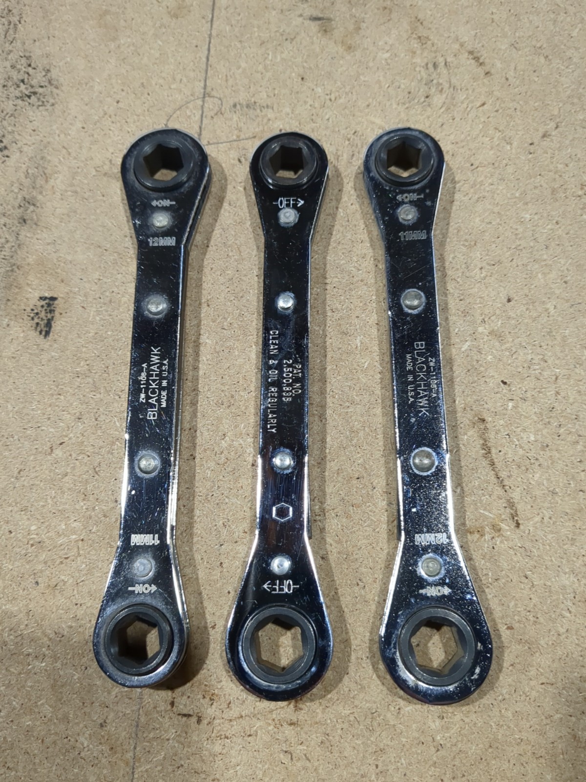 New Blackhawk USA Metric Box End Ratcheting Wrench 11-12mm ZW-1106-A