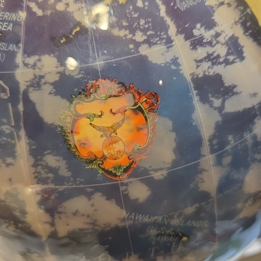 World Globe w Nickel Stand, Geographical Decorative Educational Prop