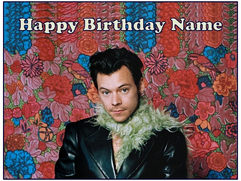 EDIBLE CAKE TOPPER HARRY STYLES PHOTO ICING SUGAR SHEET PARTY DECORATION