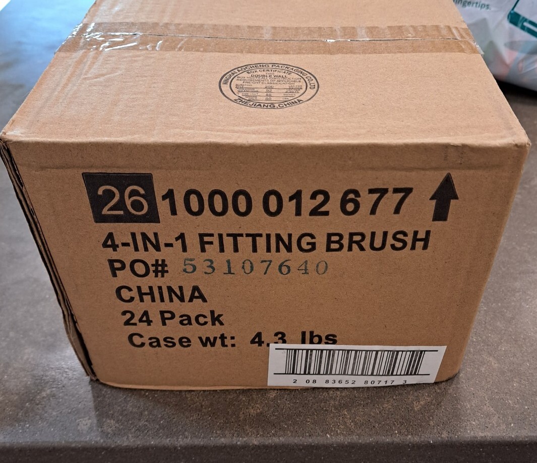 (CASE of 24) HDX 4-in-1 Fitting Brush Hard Tempered High Carbon Steel