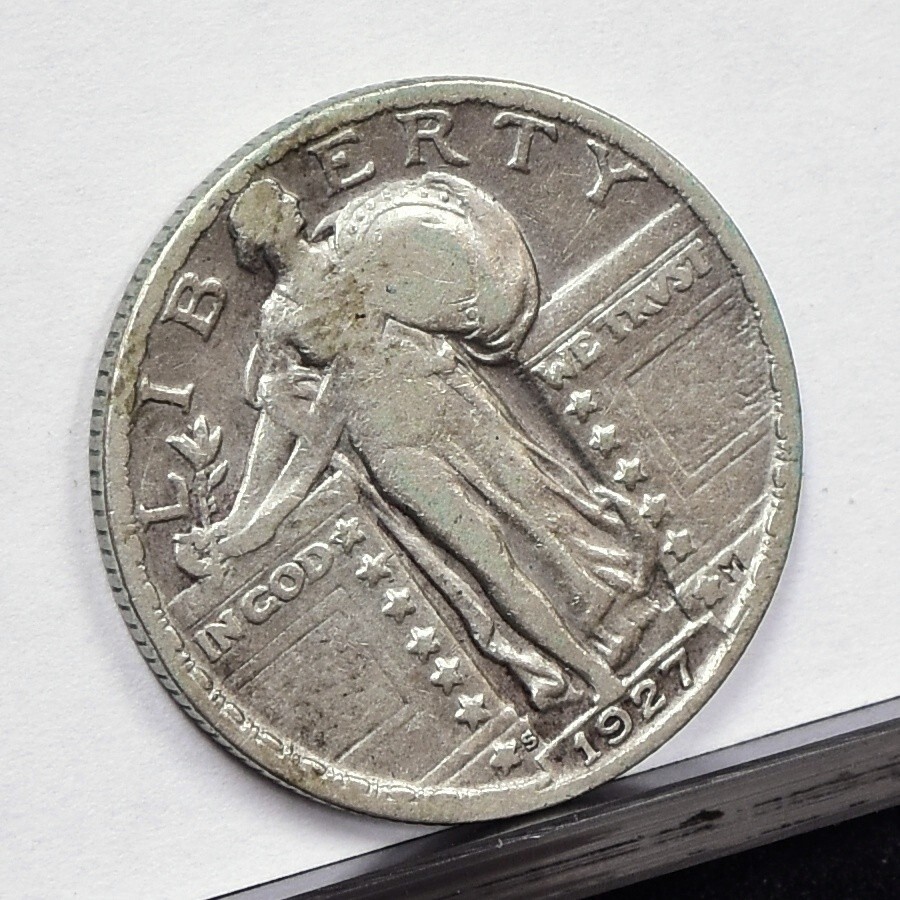 1927-S Standing Liberty Quarter - Fine Details, Old Cleaned (#59205-L)