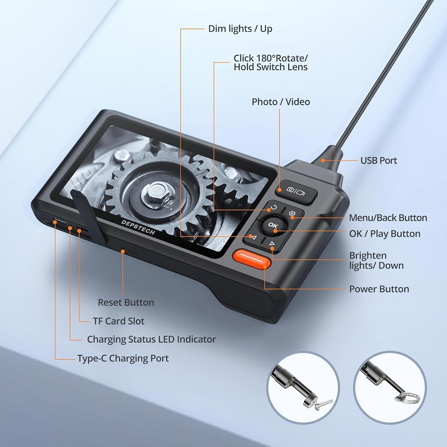 Drain Pipe Tool: 50FT Endoscope Camera, Carrying Case