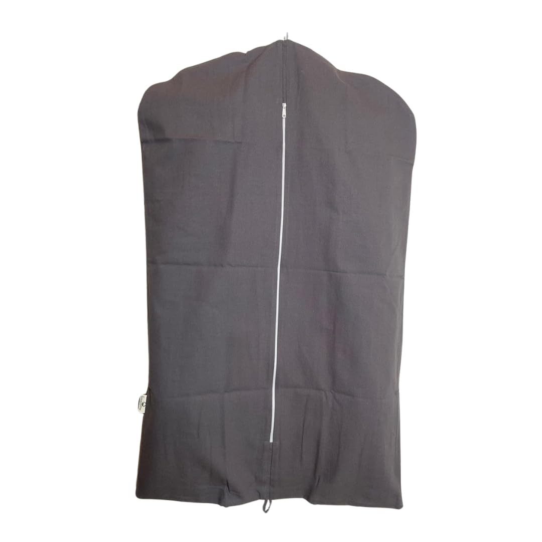 Premium 100% Cotton Garment Bags – 40" Gray Canvas Suit Cover with YKK Zipper...