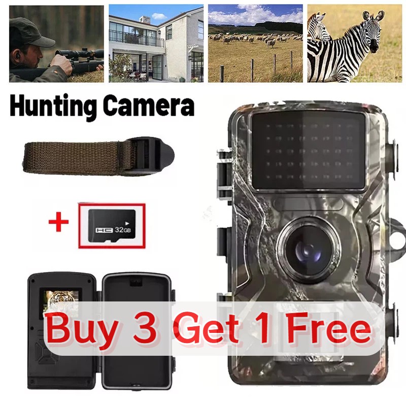 Wildlife Hunting Trail Camera 1440P Game Camera Night Vision + 32GB Card 2026