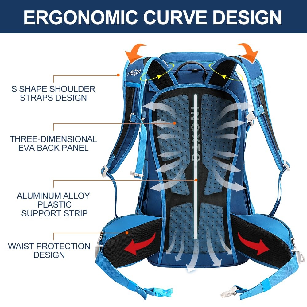 INOXTO 35L Hiking Backpack with 3Lwater bladder, Camping Backpack with Waterproo