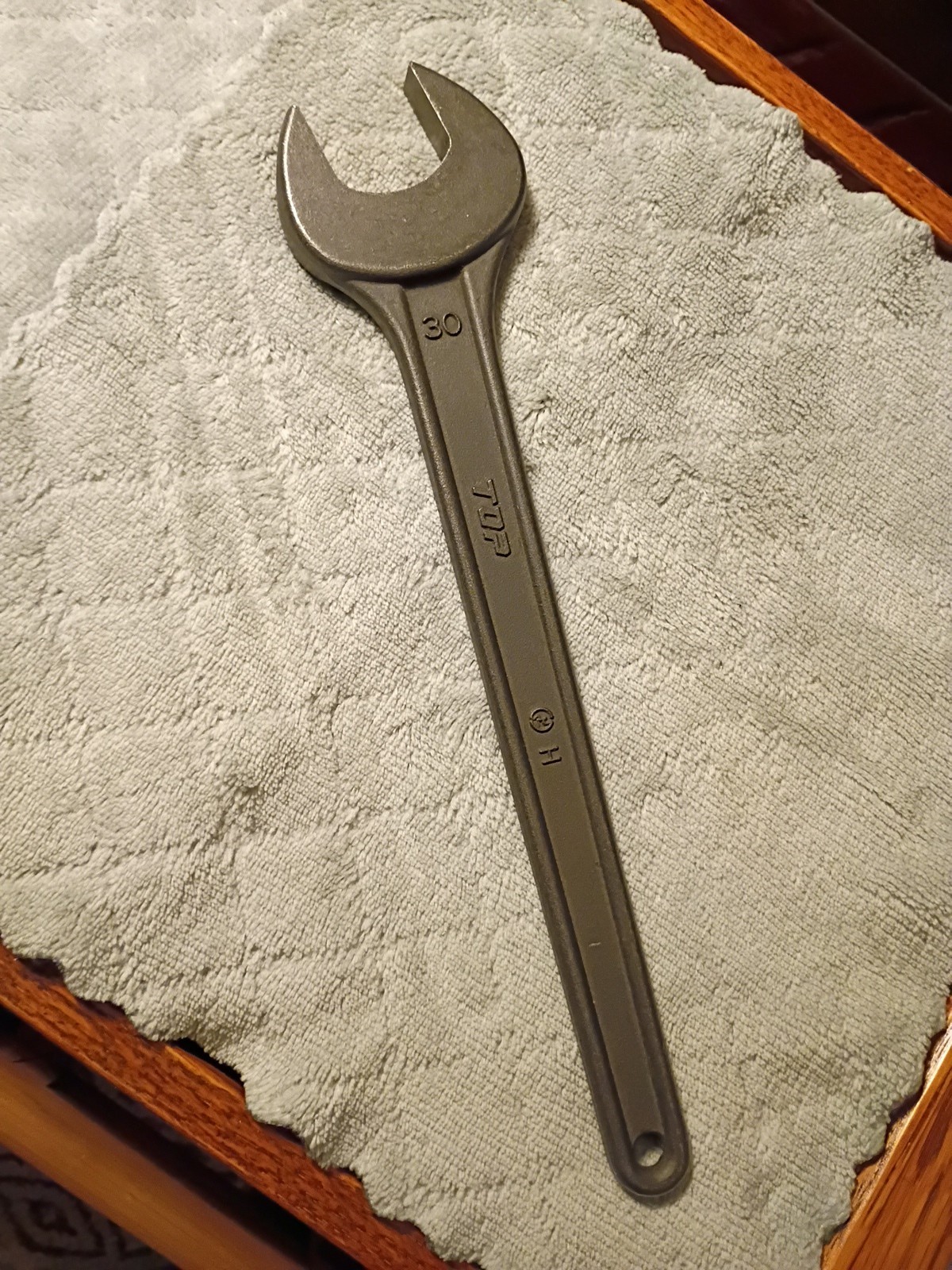 Vintage TOP Tools Single Open End Wrench In 30mm Chrome Vinadium Made USA