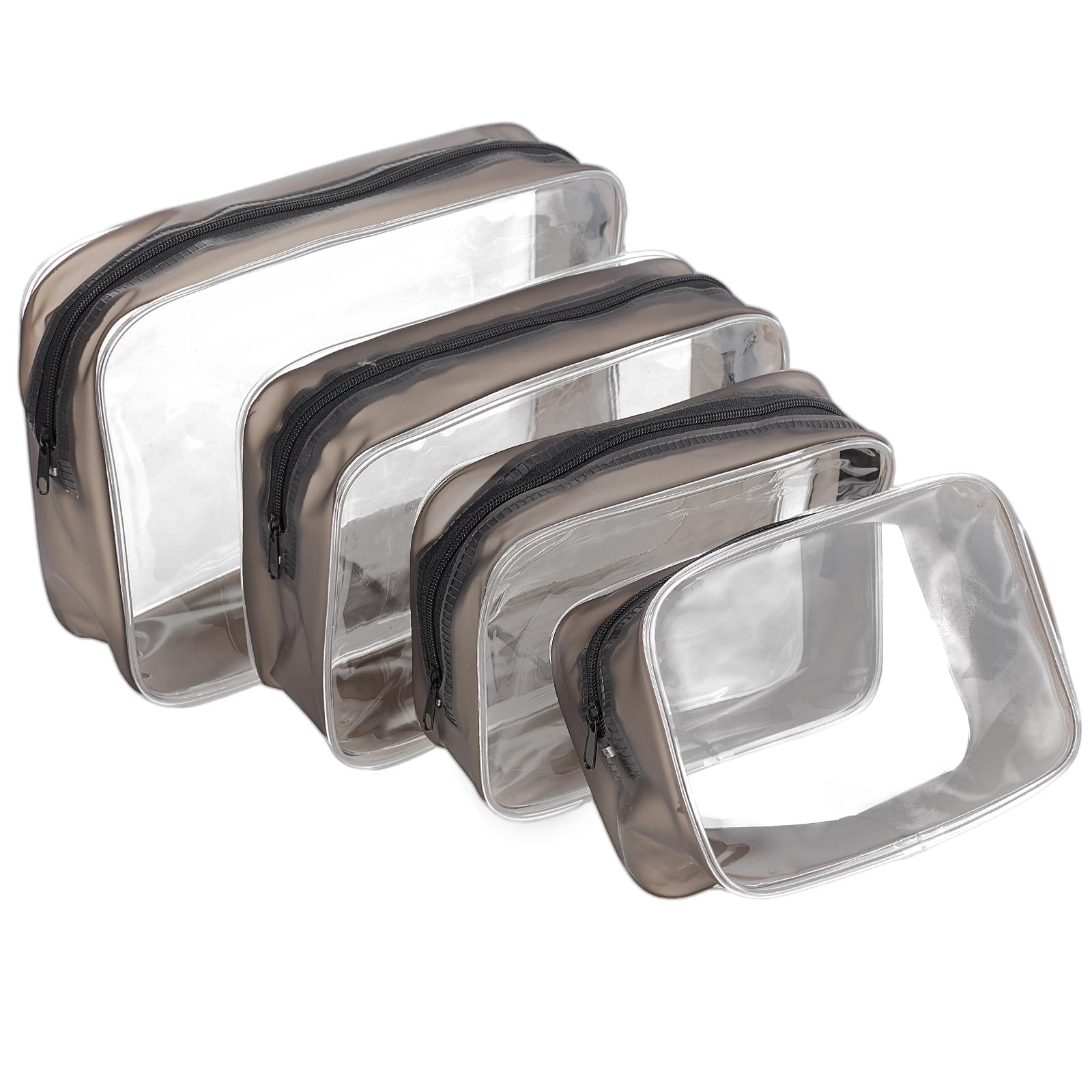 4PCS Diaper Bag Organizer Zipper Pouch Clear Travel Makeup Toiletry Storage T...