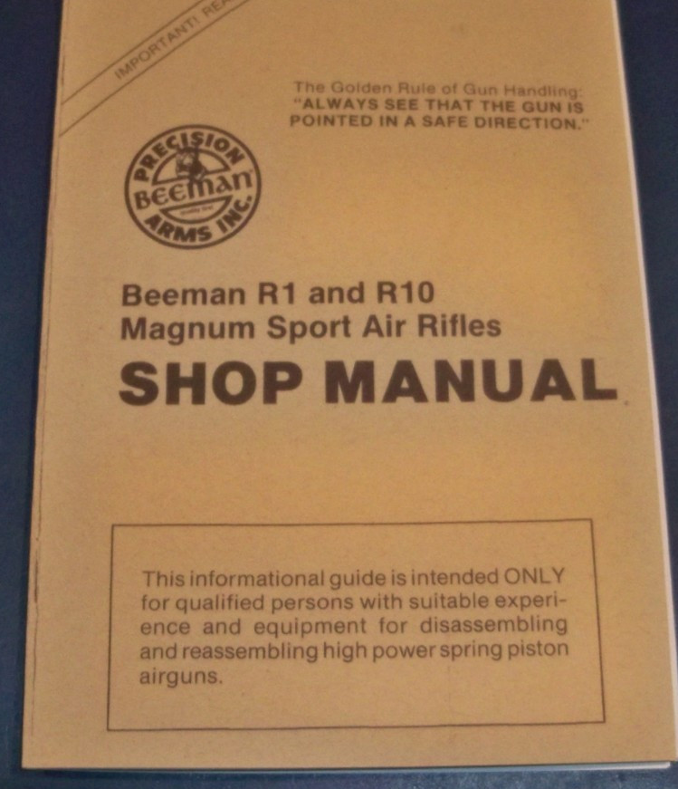 Beeman R1 (HW80) and R10 (HW85) Sport Air Rifles Shop Manual 1988