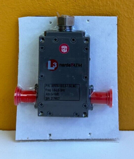 Narda / L3 / ATM AF074-10/3.0-3.5/LMC 3.0 to 3.5 GHz, SMA (F-F) Attenuator. New!