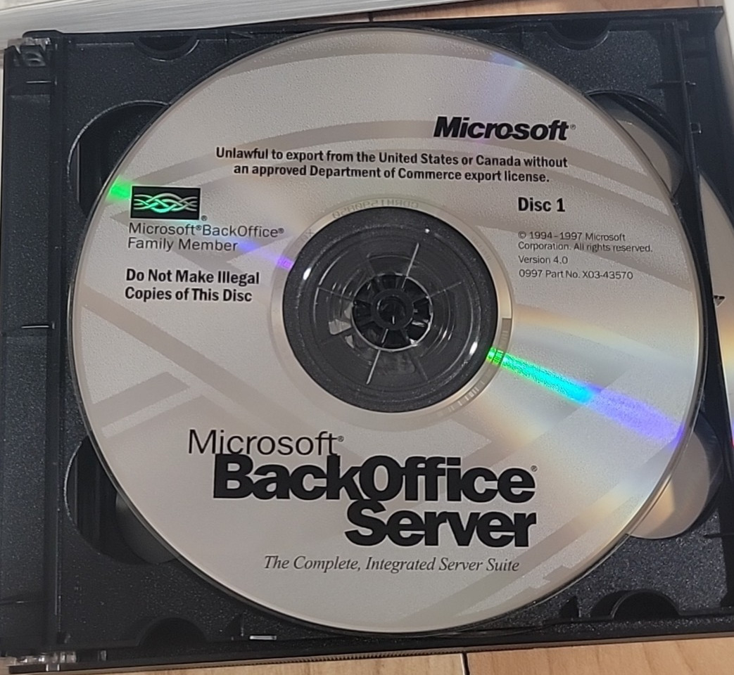 Microsoft BackOffice Server 2000 - Software 5 Clients - CD 6-Disc Set & Key READ