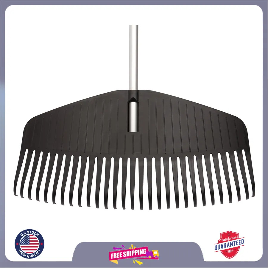 Fiskars 67 Inch Poly Leaf Rake Lightweight Garden Lawn Tool