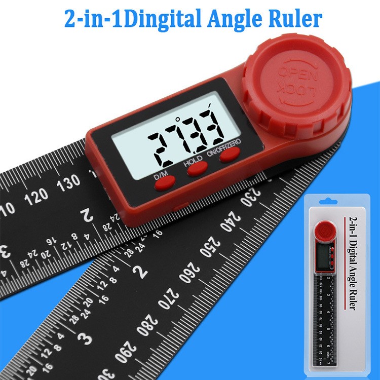 8 In/200 mm Digital Angle Finder ProtractorMeasuring Ruler with LCD Display AO