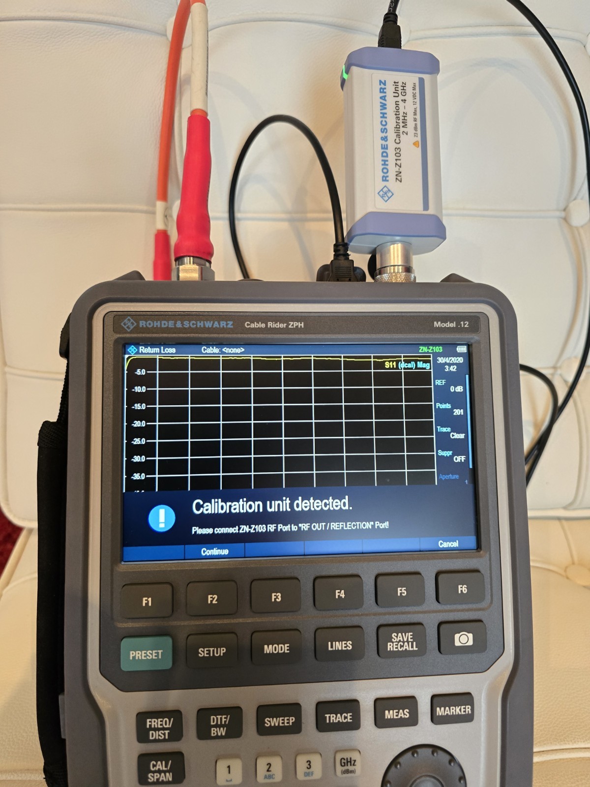 Rohde & Schwarz ZPH 12  cable Rider VNA 2MHz-3GHz with ZN-ZN103 cal kit NOS