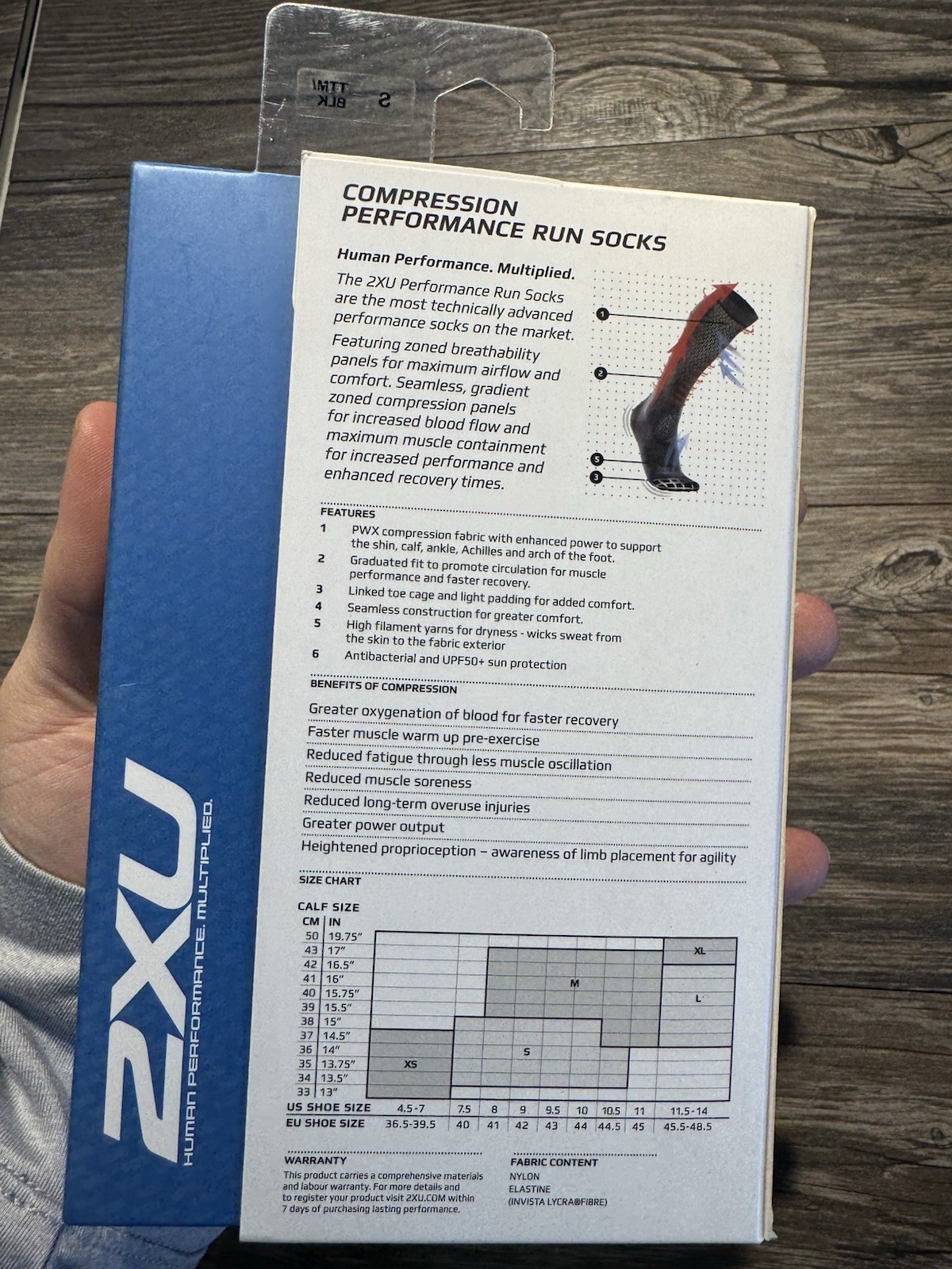 2XU Elite Comperession Socks Blk/Blk Size Small