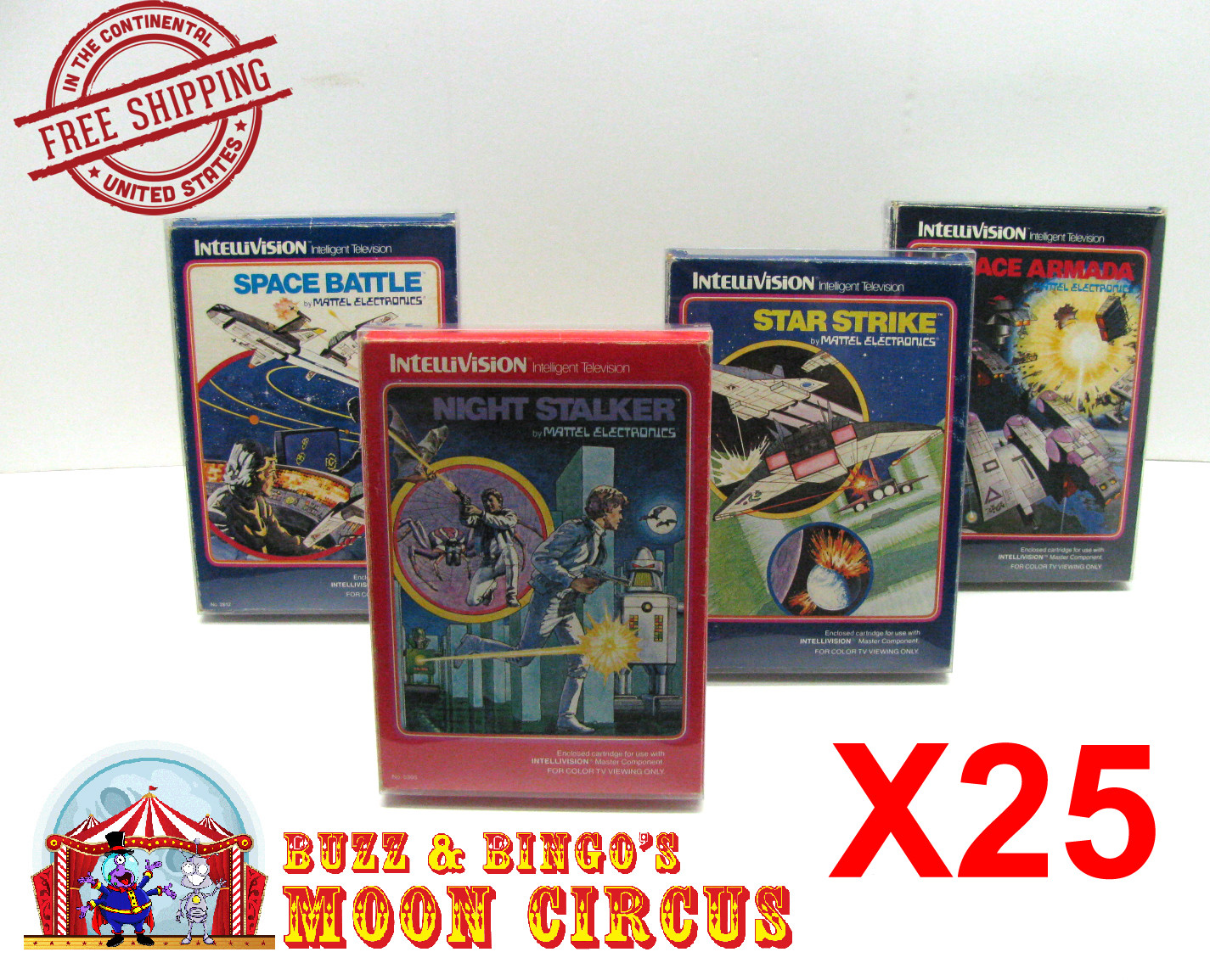 25X INTELLIVISION GAME CIB (SIZE B) - CLEAR PLASTIC PROTECTIVE BOX PROTECTORS
