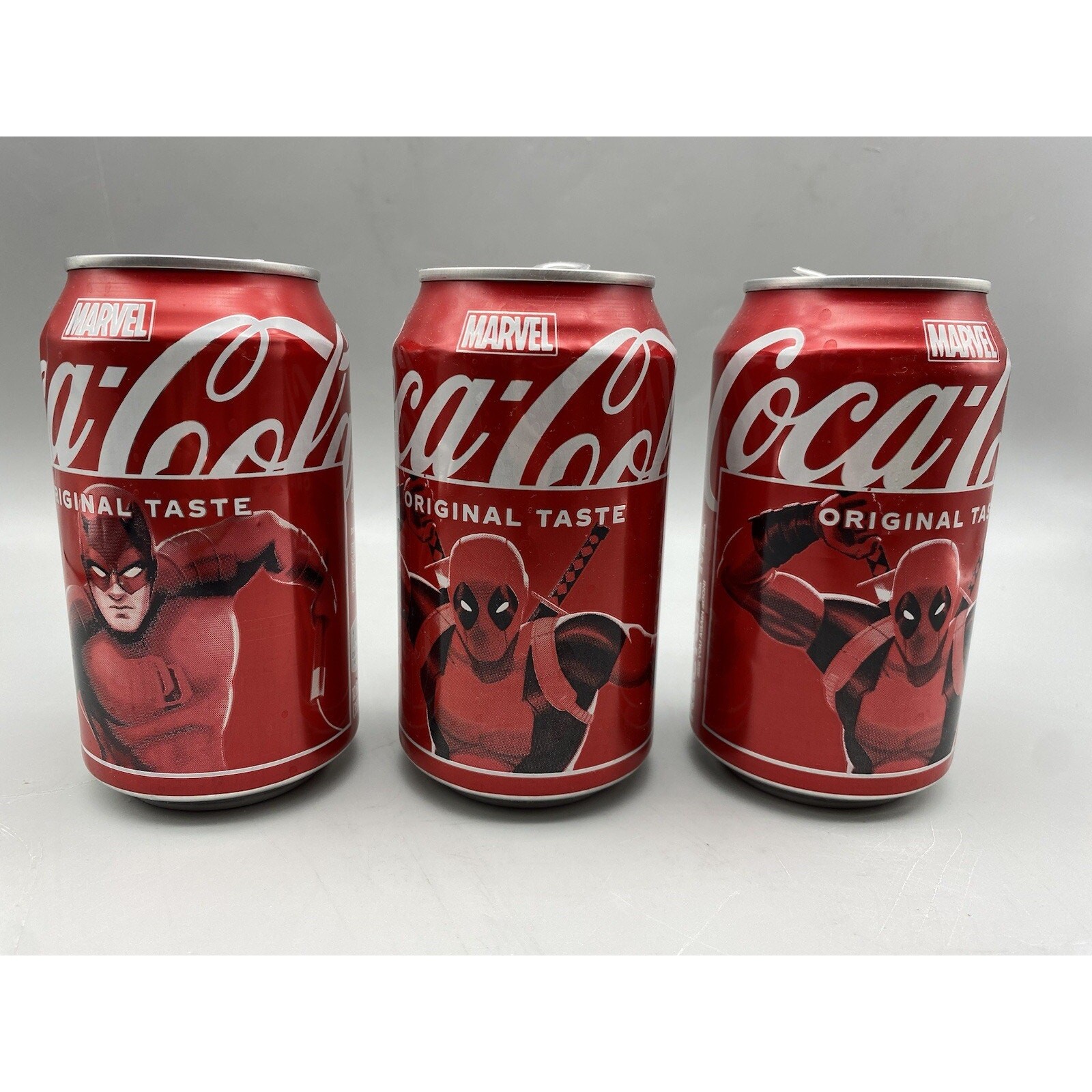 EMPTY Ltd Edition EMPTY MARVEL DARE DEVIL & Deadpool Coca Cola 12 FL OZ Coke CAN