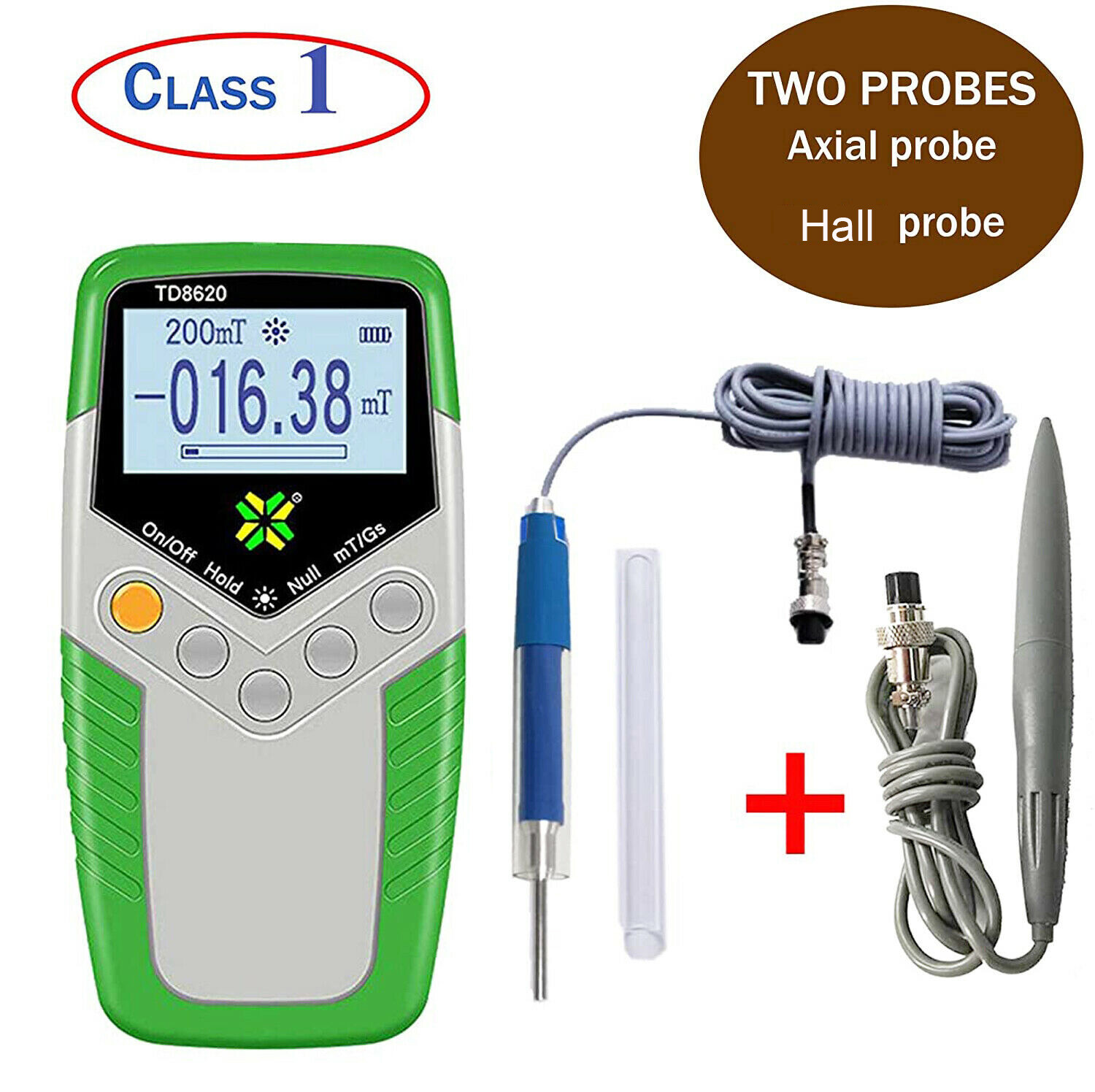 Gauss Meter Surface Magnetic Field Tester Tesla Meter Class 1% Hall/Axial Probe