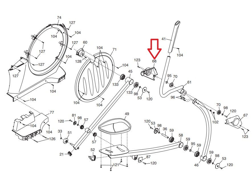 FreeMotion Proform NordicTrack Elliptical Right Inner Cover 306617