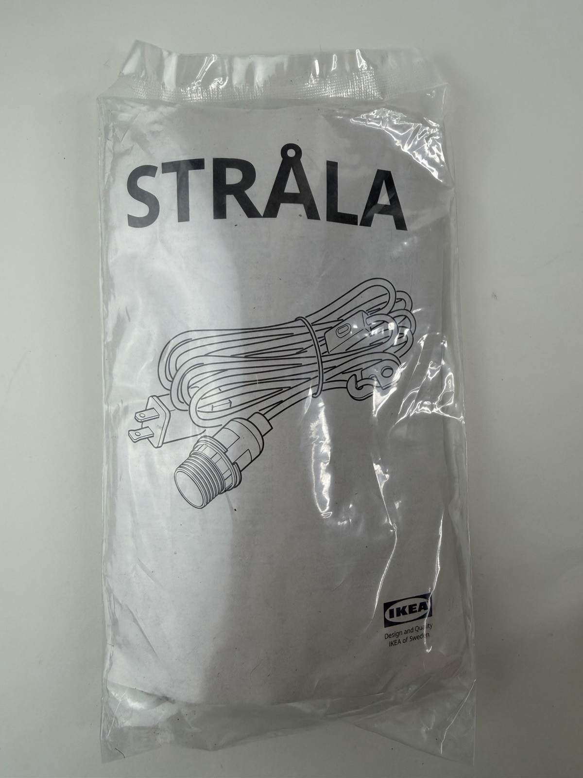 Ikea STRALA Power Cord Set for Star Shade (No Bulb) 157" White 903.715.05 NEW
