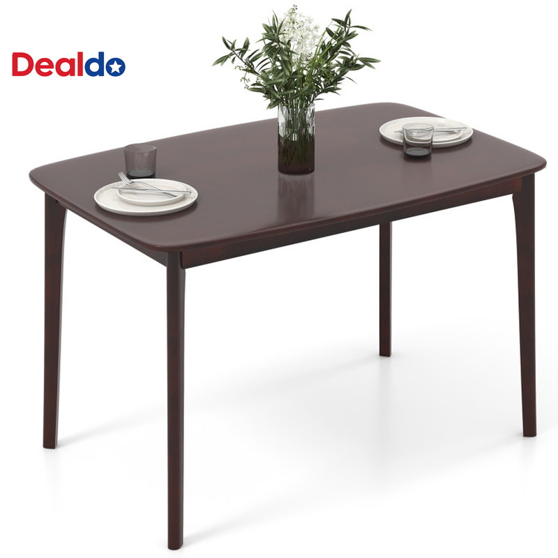 48 Inch Solid Wood Dining Table with Rubber Wood Supporting Legs for Kitchen Din
