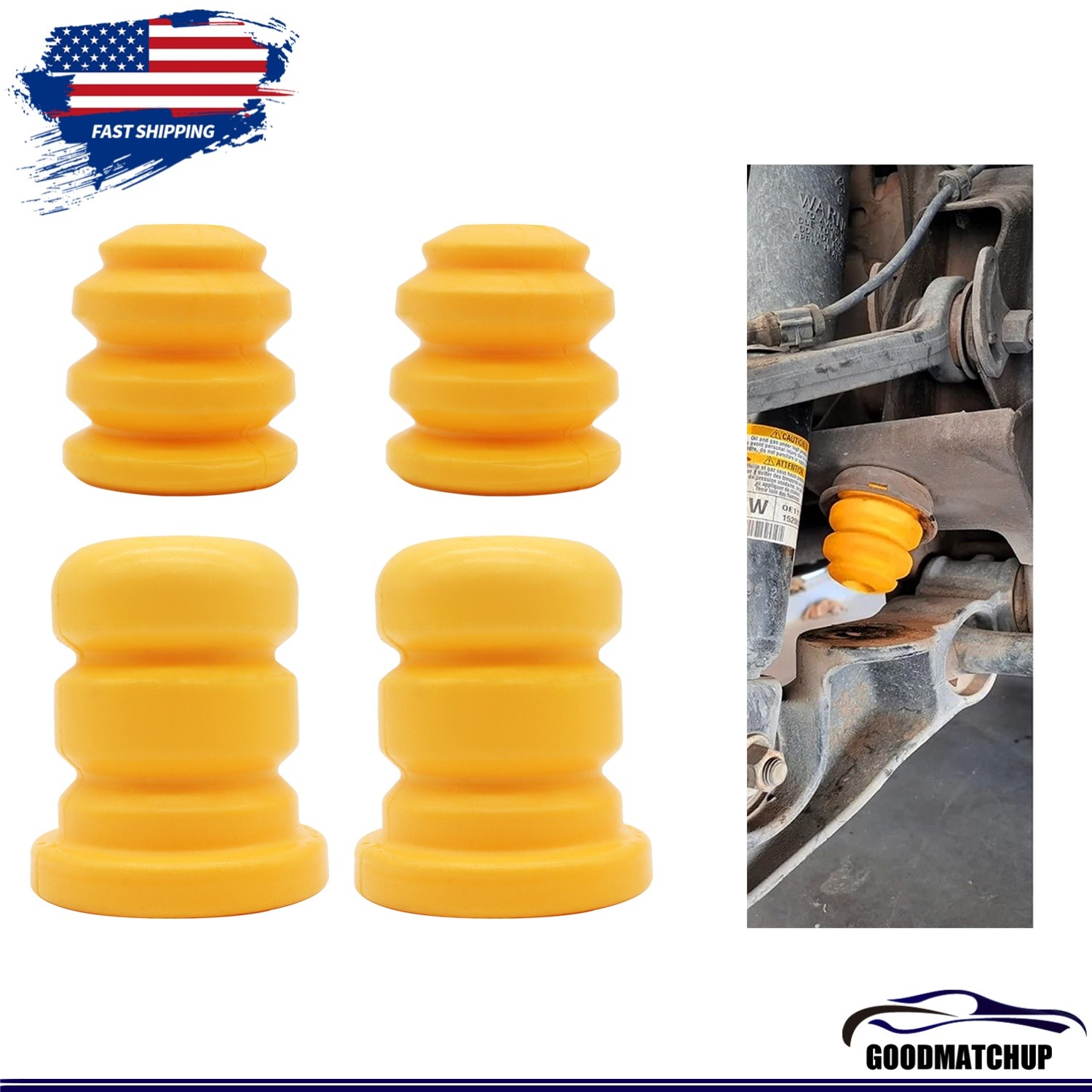 4x Front & Rear Position Control Arm Bump Stop For Cadillac Chevy GMC Truck