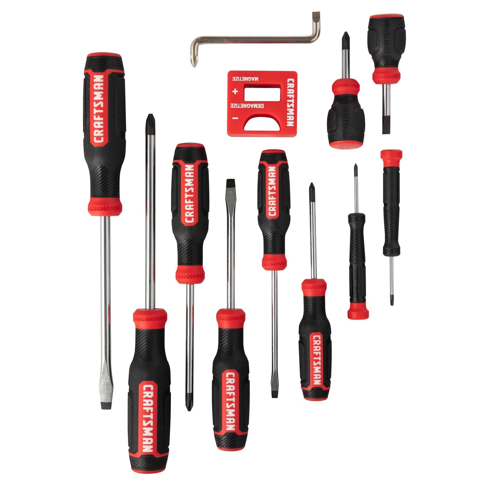 12 Piece Bi-material Screwdriver Set Black Oxide Tip Ergonomic Handle"