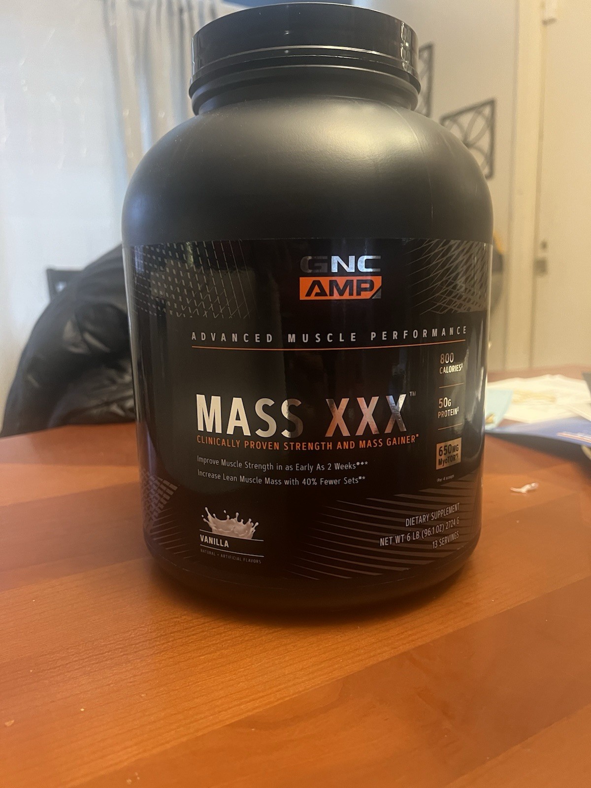 GNC AMP Mass XXX 6lb Vanilla | High-Calorie Mass Gainer | 50g Protein Brand New