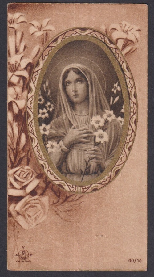 Holy card antique de la Virgin santino image pieuses estampa