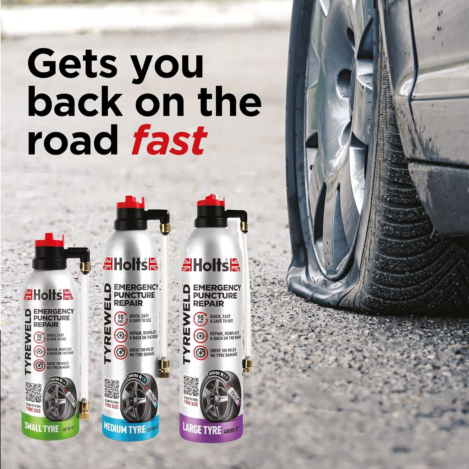 Holts Tyreweld Puncture Sealant 400ml for Medium Tyre