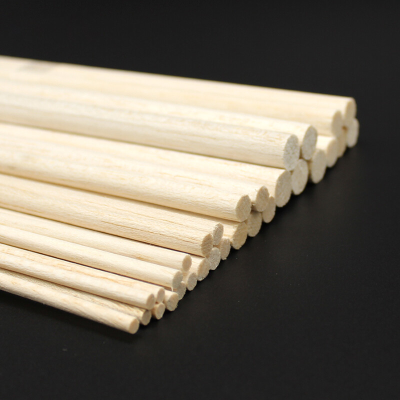 4/6/8/12mm Solid Balsa Wood Dowels Round Rods Aircraft Ship Model DIY Long 330mm